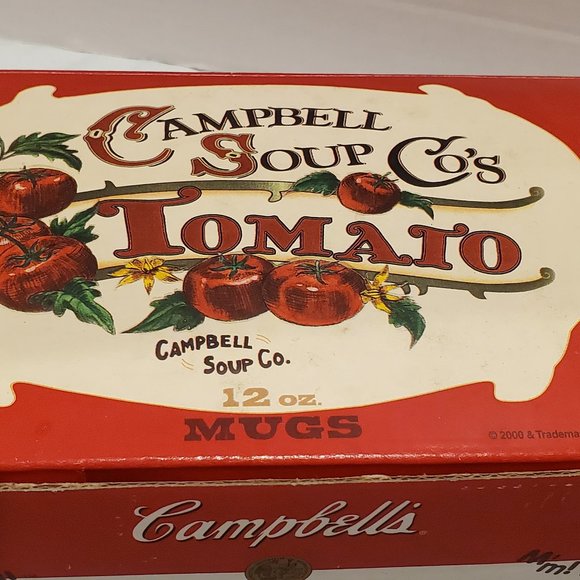 Campbell Soup Co's Tomato 12 oz. Mugs, 2 mugs in Original Campbell Soup Box VGUC - Picture 9 of 11